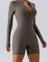 Half Zip Long Sleeve Active Romper
