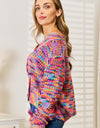 Woven Right V-Neck Long Sleeve Cardigan