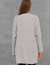 Pocketed Open Front Long Sleeve Cardigan