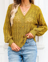 Openwork V-Neck Cardigan