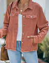 Distressed Raw Hem Denim Jacket
