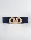 Geometric Buckle Elastic Wide Belt