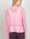 VERY J Eyelet Open Front Long Sleeve Cardigan