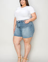 Judy Blue Full Size High Waist Rhinestone Decor Denim Shorts