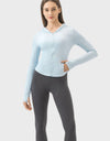 Pocketed Zip Up Hooded Long Sleeve Active Outerwear