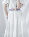 Geometric Buckle Elastic Wide Belt