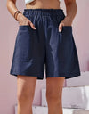 Full Size Pocketed Elastic Waist Shorts