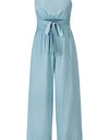 Tied Cutout Tube Wide Leg Jumpsuit