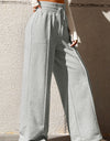 Drawstring Wide Leg Pants with Pockets