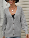 Rib-Knit Plunge Raglan Sleeve Cardigan