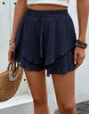 Tied Layered High Waist Shorts
