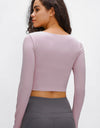 Long Sleeve Cropped Top With Sports Strap