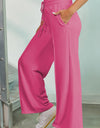 Drawstring Wide Leg Pants with Pockets