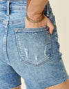 Judy Blue Full Size High Waist Rhinestone Decor Denim Shorts