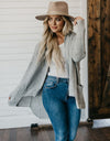 High-Low Open Front Cardigan with Pockets