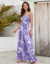 Printed Surplice Spaghetti Strap Dress