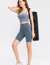 Wide Waistband Sports Shorts with Pockets