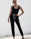 Knot Sleeveless Waist Jumpsuit