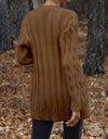 Cable-Knit Button Down Cardigan