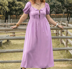 Plus Size Tie Neck Short Sleeve Dress