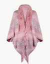 Open Front Fringe Hem Poncho