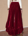 Slit Ruffled Wide Leg Pants