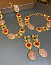 Copper Inlaid Rhinestone Necklace