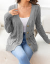 Button Down Cable-Knit Cardigan