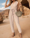 Perfee Tied Surplice Sleeveless Jumpsuit