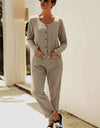 Buttoned Drop Shoulder Pocket Jumpsuit