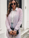 Striped Open Front Longline Cardigan