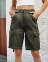 High Waist Denim Shorts with Pockets
