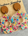 Flower Shape Acrylic Dangle Earrings