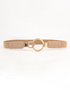 Double Ring Buckle Elastic PU Belt