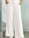 Drawstring Wide Leg Pants with Pockets