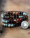 Handmade Triple Layer Beaded Agate Bracelet