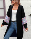 Fringe Sleeve Dropped Shoulder Cardigan
