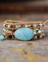 Handmade Natural Stone Beaded Triple Layer Bracelet