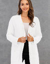 Pocketed Open Front Long Sleeve Cardigan