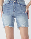 RISEN High Rise Distressed Denim Shorts