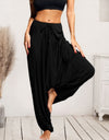 Tied Mid Waist Long Harem Pants