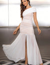 One-Shoulder Ruched Maxi Dress