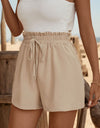 Tied Elastic Waist Shorts with Pockets