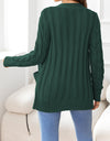 Button Down Cable-Knit Cardigan