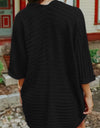 Striped Open Front Knit Cardigan