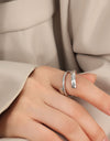 Titanium Steel Layered Wrap Ring