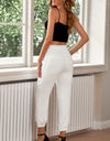 Drawstring Paperbag Waist Cropped Joggers