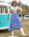 High Waist Ruffle Trim Skirt