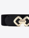 Geometric Buckle Elastic Wide Belt