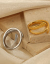 Titanium Steel Layered Wrap Ring